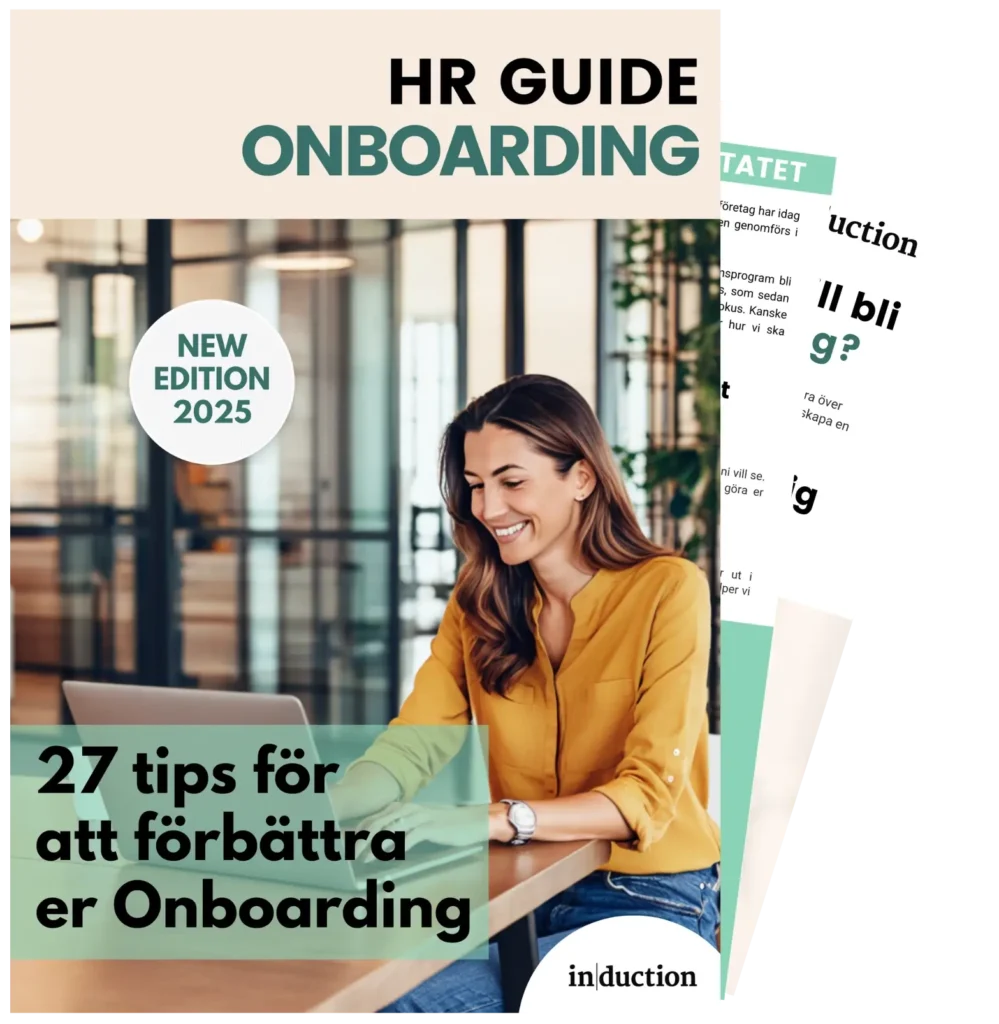 Bild från tre sidor av Inductions Onboarding guide